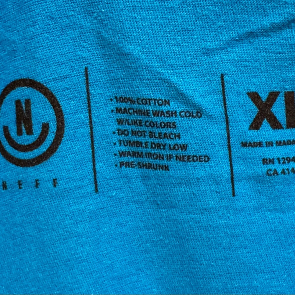 Neff Blue Tee with Black Logo - Picture 4 of 4